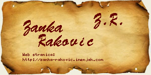 Žanka Raković vizit kartica